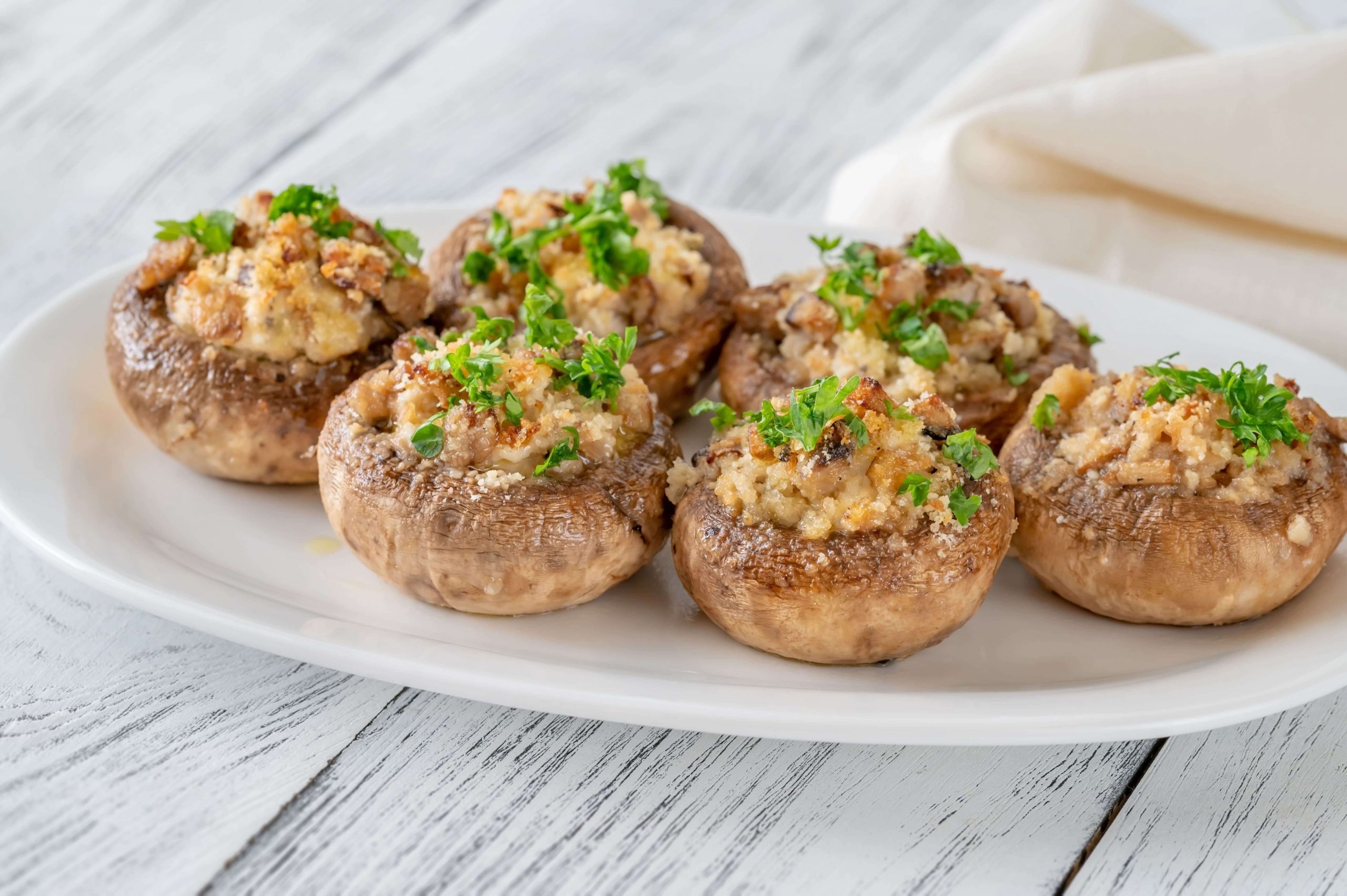 beef and blue cheese-stuffed mushrooms